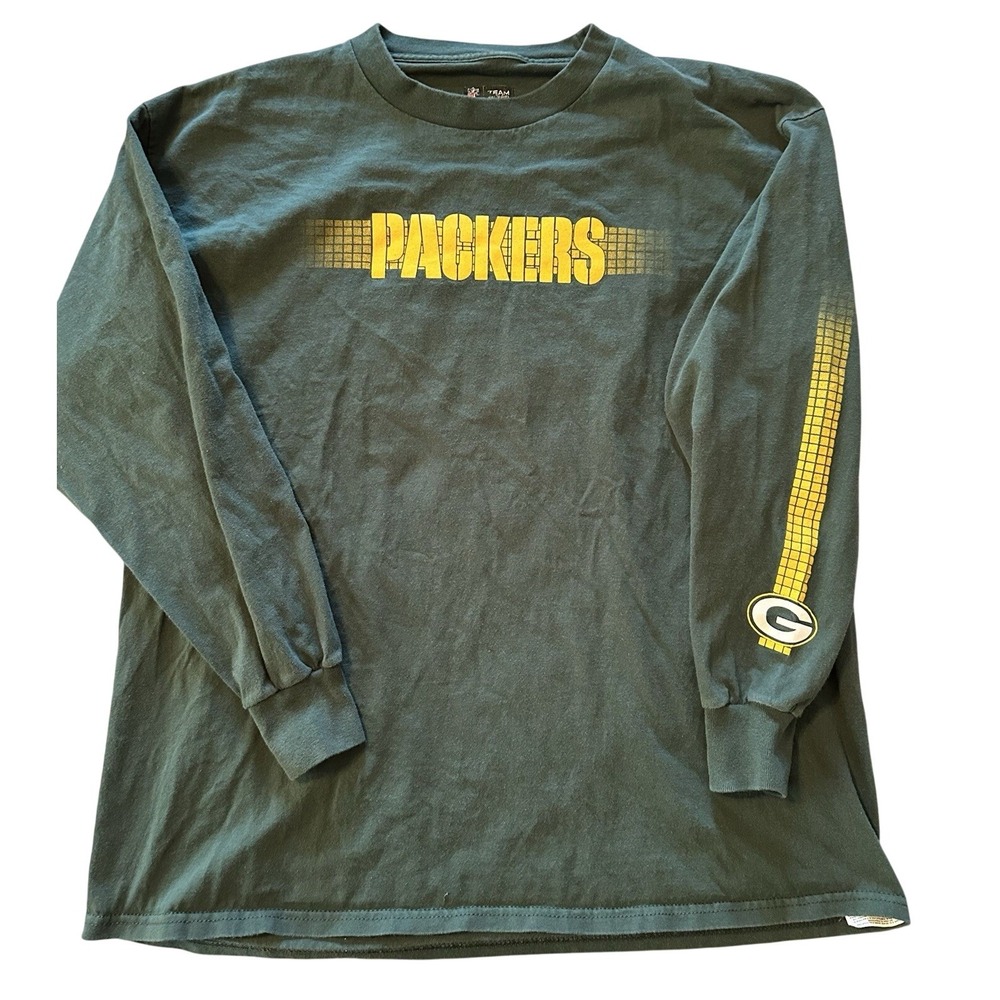 Green Bay Packers Shirt Mens XL NFL Football Long Sleeve Tee Green Yellow